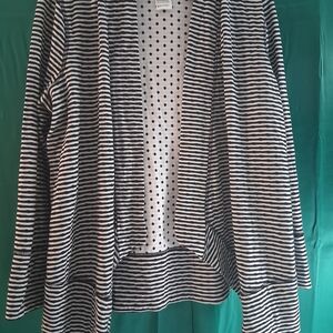 Chicos Blank and White Cardigan Sweater Size 3 (16/18)